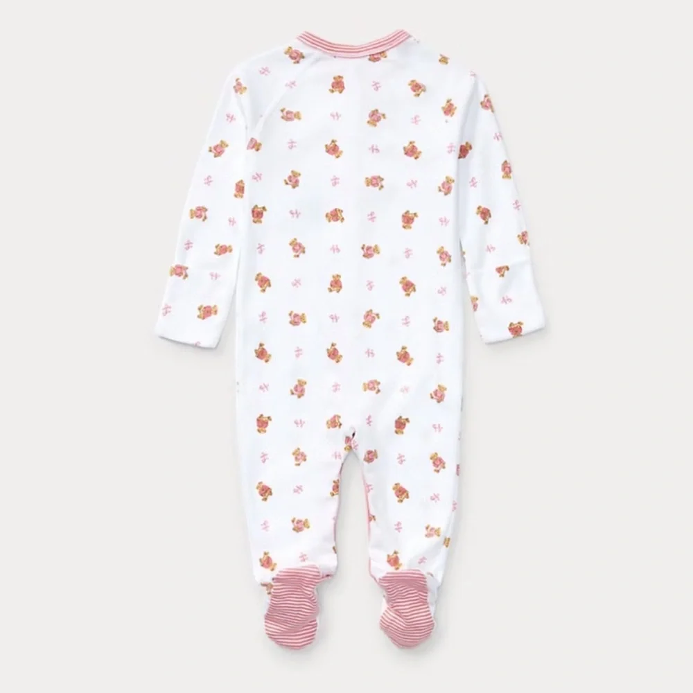 Ralph Lauren White and Pink Floral Kids Footie - Picture 2 of 4